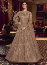 Load image into Gallery viewer, Beige Heavy Embroidered Gown Style Anarkali Suit fashionandstylish.myshopify.com

