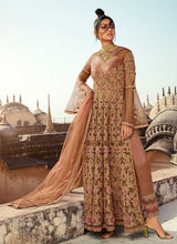 Load image into Gallery viewer, Beige Heavy Embroidered Lehenga/Pant Style Anarkali fashionandstylish.myshopify.com

