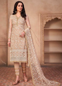 Beige Heavy Embroidered Pant Style Suit fashionandstylish.myshopify.com