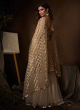 Load image into Gallery viewer, Beige Sequins Work Embroidered Gharara Style Suit fashionandstylish.myshopify.com
