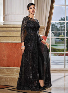 Black Floral Embroidered Stylish Lehenga/ Pant Style Anarkali fashionandstylish.myshopify.com