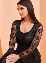 Load image into Gallery viewer, Black Heavy Designer Embroidered Lehenga/ Pant Style Anarkali fashionandstylish.myshopify.com
