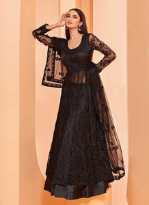 Black Heavy Designer Embroidered Lehenga/ Pant Style Anarkali fashionandstylish.myshopify.com