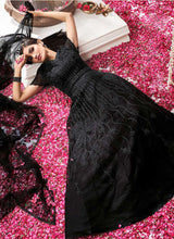 Load image into Gallery viewer, Black Heavy Embroidered Designer Kalidar Anarkali Suit fashionandstylish.myshopify.com
