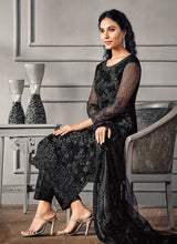 Load image into Gallery viewer, Black Heavy Embroidered Designer Stylish Pant Suit fashionandstylish.myshopify.com
