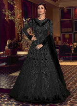 Load image into Gallery viewer, Black Heavy Embroidered Gown Style Anarkali Suit fashionandstylish.myshopify.com
