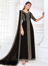 Load image into Gallery viewer, Black Heavy Embroidered High Slit Anarkali Suit fashionandstylish.myshopify.com
