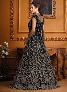 Black Heavy Embroidered High Slit Style Designer Suit fashionandstylish.myshopify.com