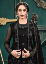 Load image into Gallery viewer, Black Heavy Embroidered Jacket Style Palazzo Suit fashionandstylish.myshopify.com
