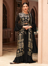 Load image into Gallery viewer, Black Heavy Embroidered Jacket Style Suit
