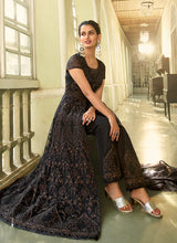 Load image into Gallery viewer, Black Heavy Embroidered Slit Style Anarkali 
