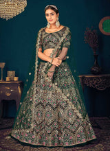 Load image into Gallery viewer, Green Multicolor Heavy Embroidered Designer Lehenga Choli fashionandstylish.myshopify.com
