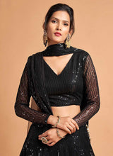 Load image into Gallery viewer, Black Sequin Heavy Embroidered Designer Lehenga Choli fashionandstylish.myshopify.com
