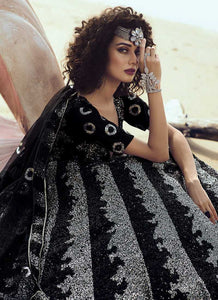 Black Sequins Embroidered Stylish Lehenga Choli fashionandstylish.myshopify.com