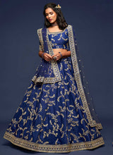 Load image into Gallery viewer, Blue And Gold Silk Embroidered Stylish Lehenga Choli fashionandstylish.myshopify.com
