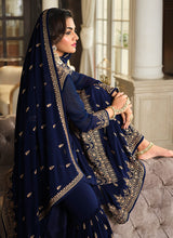 Load image into Gallery viewer, Blue Color Heavy Embroidered Gharara Style Suit
