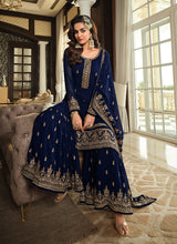 Load image into Gallery viewer, Blue Color Heavy Embroidered Gharara Style Suit
