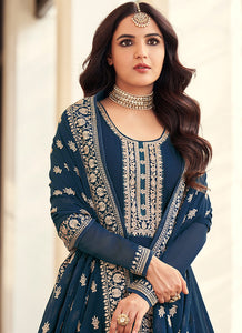 Blue Embroidered Designer Anarkali Suit