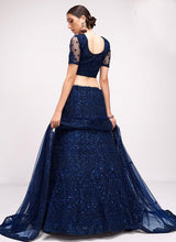 Load image into Gallery viewer, Blue Floral Embroidered Heavy Designer Lehenga Choli
