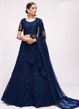 Load image into Gallery viewer, Blue Floral Embroidered Heavy Designer Lehenga Choli
