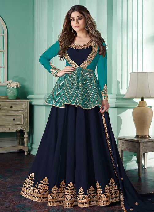 Blue Heavy Embroidered Aqua Color Jacket Style Suit fashionandstylish.myshopify.com