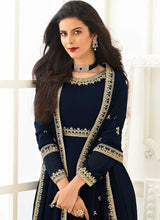 Load image into Gallery viewer, Blue Heavy Embroidered Gown Style Anarkali fashionandstylish.myshopify.com
