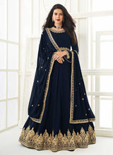 Load image into Gallery viewer, Blue Heavy Embroidered Gown Style Anarkali fashionandstylish.myshopify.com
