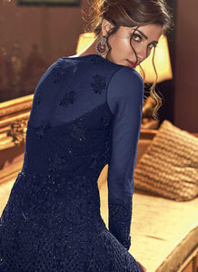Blue Heavy Embroidered Lehenga/ Pant Style Anarkali fashionandstylish.myshopify.com