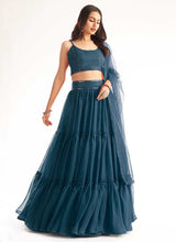 Load image into Gallery viewer, Blue Sequins Embroidered Stylish Lehenga Choli fashionandstylish.myshopify.com

