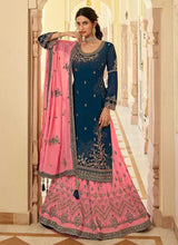 Load image into Gallery viewer, Blue and Pink Designer Heavy Embroidered Lehenga fashionandstylish.myshopify.com
