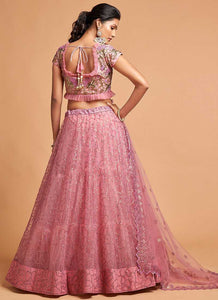 Blush Pink Floral Heavy Embroidered Designer Lehenga Choli fashionandstylish.myshopify.com