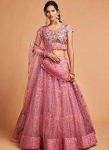 Load image into Gallery viewer, Blush Pink Floral Heavy Embroidered Designer Lehenga Choli fashionandstylish.myshopify.com
