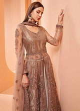 Load image into Gallery viewer, Brown Heavy Designer Embroidered Lehenga/ Pant Style Anarkali fashionandstylish.myshopify.com
