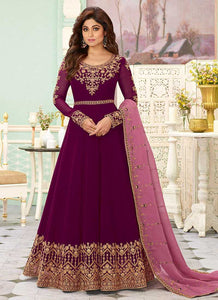 Burgundy Color Heavy Embroidered Floor touch Anarkali fashionandstylish.myshopify.com