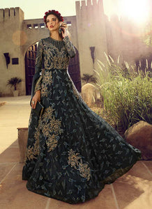 Charcol Grey Heavy Embroidered Gown Style Anarkali Suit fashionandstylish.myshopify.com