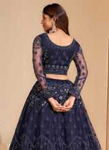 Load image into Gallery viewer, Dark Blue Floral Embroidered Stylish Lehenga Choli fashionandstylish.myshopify.com
