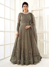 Load image into Gallery viewer, Dark Grey Heavy Embroidered Kalidar Gown Style Anarkali fashionandstylish.myshopify.com
