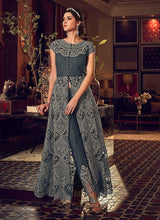 Load image into Gallery viewer, Dark Grey Heavy Embroidered Lehenga/ Pant Style Anarkali fashionandstylish.myshopify.com
