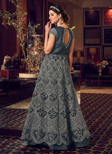 Load image into Gallery viewer, Dark Grey Heavy Embroidered Lehenga/ Pant Style Anarkali fashionandstylish.myshopify.com
