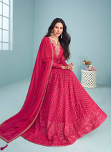 Load image into Gallery viewer, Dark Pink Sequins Embroidered Kalidar Anarkali
