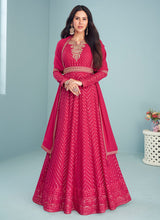 Load image into Gallery viewer, Dark Pink Sequins Embroidered Kalidar Anarkali
