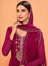 Load image into Gallery viewer, Dark Purple Sequins Embroidered Gharara Style Suit fashionandstylish.myshopify.com

