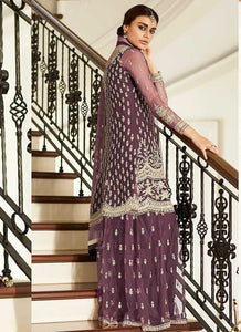 Dark Purple heavy Embroidered Sharara Style Suit fashionandstylish.myshopify.com