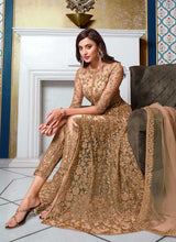 Load image into Gallery viewer, Golden Heavy Embroidered Lehenga/ Pant Style Anarkali fashionandstylish.myshopify.com
