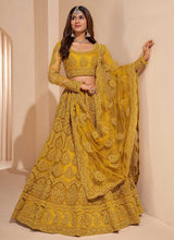 Load image into Gallery viewer, Golden Yellow Floral Embroidered Stylish Lehenga Choli fashionandstylish.myshopify.com
