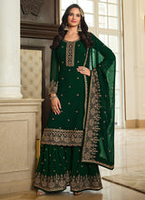 Load image into Gallery viewer, Green Color Heavy Embroidered Gharara Style Suit
