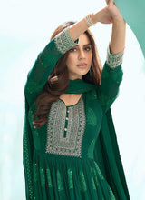 Load image into Gallery viewer, Green Embroidered Stylish Kalidar Anarkali Suit fashionandstylish.myshopify.com
