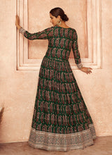 Load image into Gallery viewer, Green Floral Embroidered Jacket Style Anarkali
