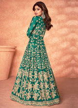 Load image into Gallery viewer, Green Floral Embroidered Stylish Kalidar Anarkali fashionandstylish.myshopify.com
