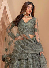 Load image into Gallery viewer, Green Floral Embroidered Stylish Lehenga Choli fashionandstylish.myshopify.com

